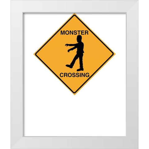 Monster Crossing Tee White Modern Wood Framed Art Print by Lavoie, Tina