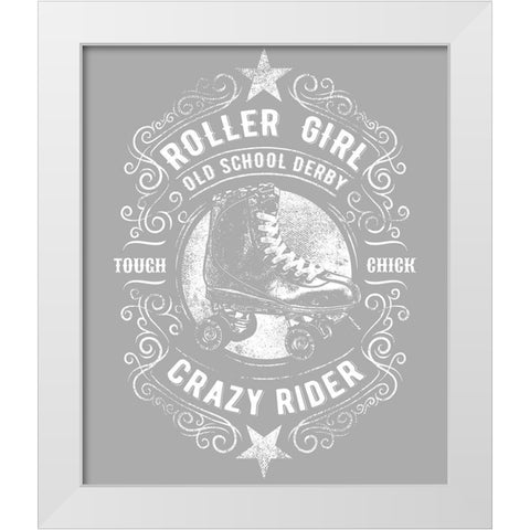 Roller Girl Tee White Modern Wood Framed Art Print by Lavoie, Tina