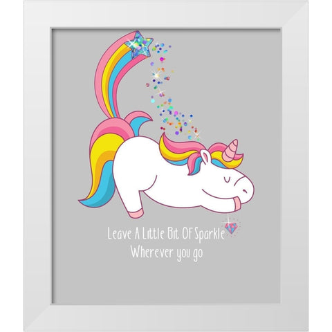 Leave A Little Bit Of Sparkle Tee White Modern Wood Framed Art Print by Lavoie, Tina