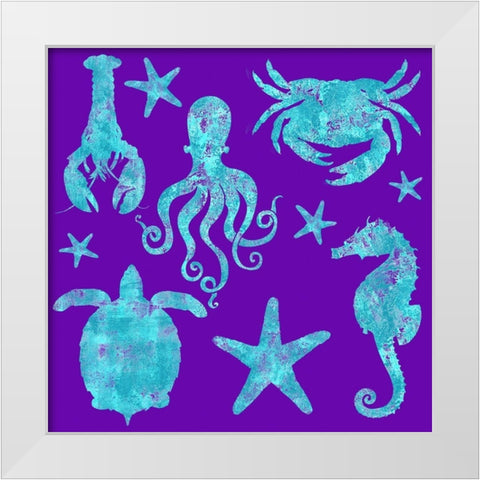 Sponge Marine Life Grouping White Modern Wood Framed Art Print by Lavoie, Tina