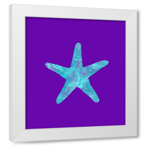 Sponge Sea Star Aqua White Modern Wood Framed Art Print by Lavoie, Tina