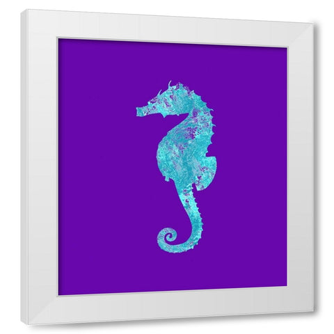 Sponge Seahorse Aqua White Modern Wood Framed Art Print by Lavoie, Tina