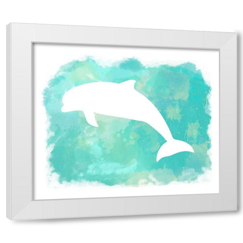Heart of the Sea Dolphin White Modern Wood Framed Art Print by Lavoie, Tina