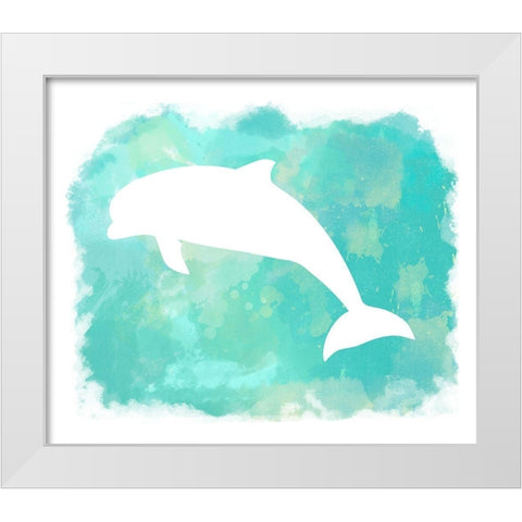 Heart of the Sea Dolphin White Modern Wood Framed Art Print by Lavoie, Tina