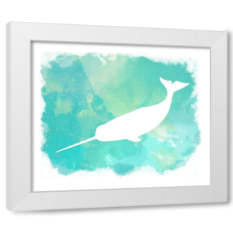 Heart of the Sea Narwhal White Modern Wood Framed Art Print by Lavoie, Tina