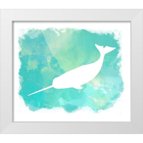 Heart of the Sea Narwhal White Modern Wood Framed Art Print by Lavoie, Tina