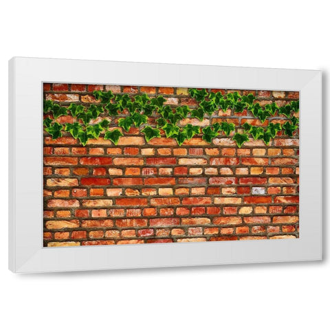 Brick Wall and Ivy White Modern Wood Framed Art Print by Lavoie, Tina