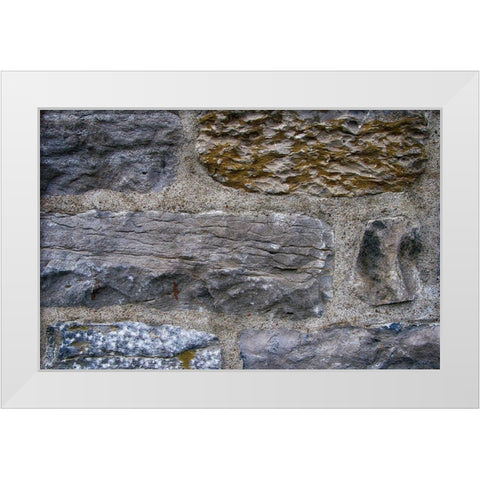 Old Montreal Ancient Wall White Modern Wood Framed Art Print by Lavoie, Tina