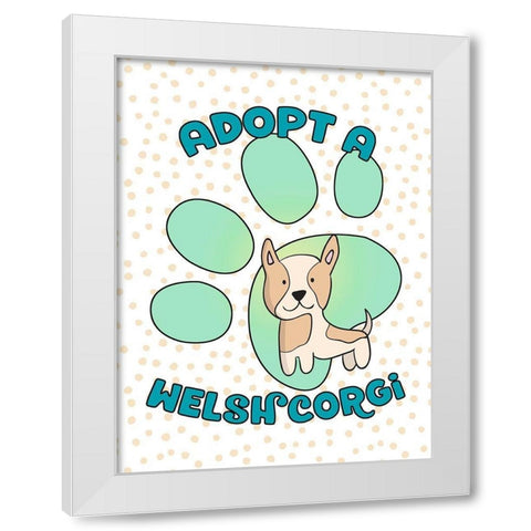 Adopt A Welsh Corgi White Modern Wood Framed Art Print by Lavoie, Tina
