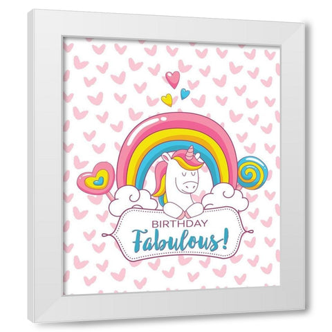 Birthday Fabulous White Modern Wood Framed Art Print by Lavoie, Tina