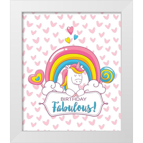 Birthday Fabulous White Modern Wood Framed Art Print by Lavoie, Tina