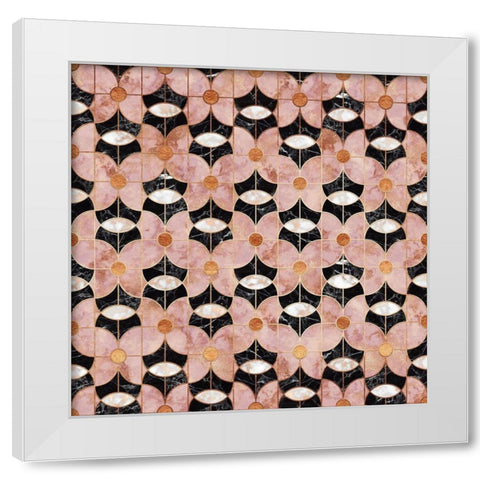 Art Deco Flowers Pattern White Modern Wood Framed Art Print by Lavoie, Tina