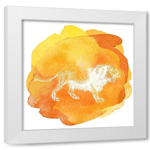 Color Spot Safari Animals Lion White Modern Wood Framed Art Print by Lavoie, Tina