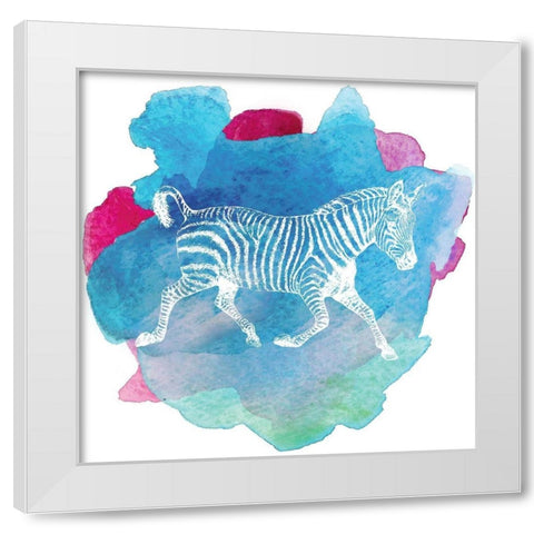 Color Spot Safari Animals Zebra White Modern Wood Framed Art Print by Lavoie, Tina