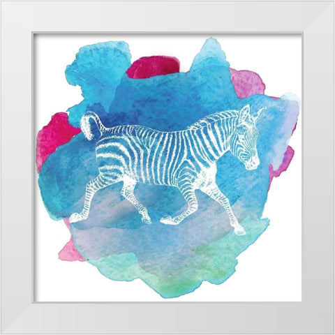 Color Spot Safari Animals Zebra White Modern Wood Framed Art Print by Lavoie, Tina