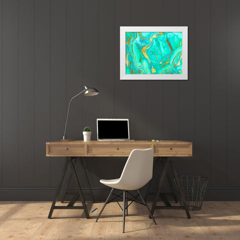 Geode 52 White Modern Wood Framed Art Print by Lavoie, Tina