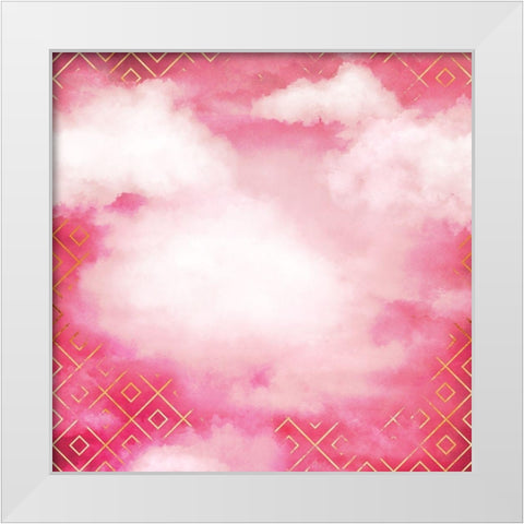 Geometric Clouds White Modern Wood Framed Art Print by Lavoie, Tina