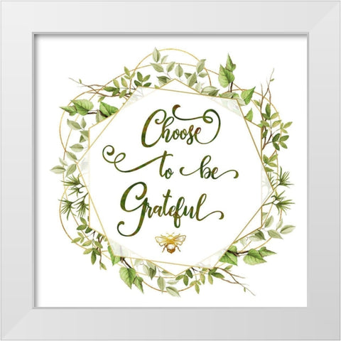 Choose To Be Grateful White Modern Wood Framed Art Print by Lavoie, Tina