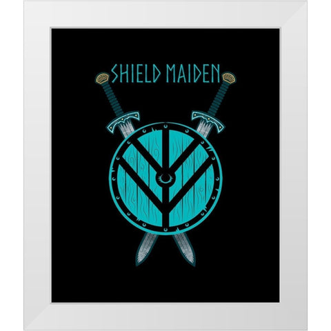 Shield Maiden White Modern Wood Framed Art Print by Lavoie, Tina