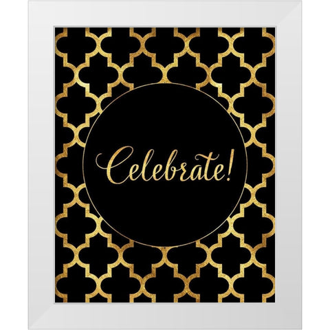 Arabesque Celebrate White Modern Wood Framed Art Print by Lavoie, Tina