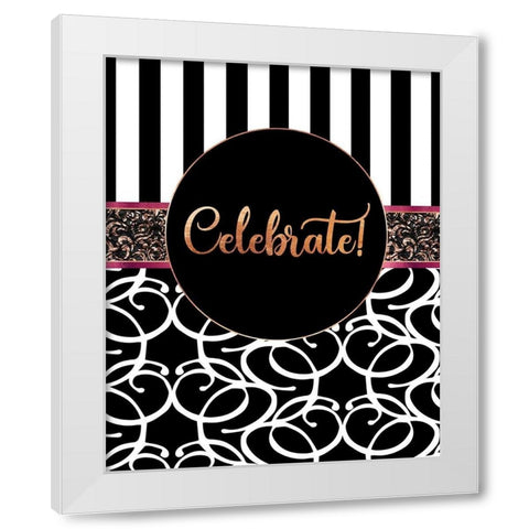 Haute Couture Celebrate White Modern Wood Framed Art Print by Lavoie, Tina