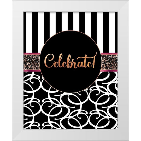 Haute Couture Celebrate White Modern Wood Framed Art Print by Lavoie, Tina