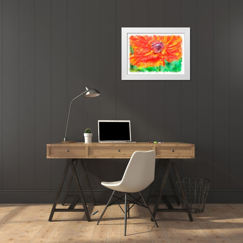 Ms Poppy White Modern Wood Framed Art Print by Lavoie, Tina