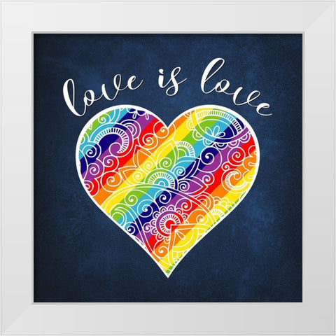 Love is Love White Modern Wood Framed Art Print by Lavoie, Tina