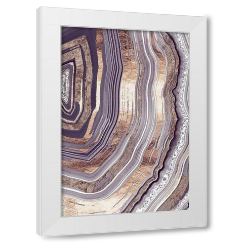 Tribeca Rose Gold Geode White Modern Wood Framed Art Print by Lavoie, Tina