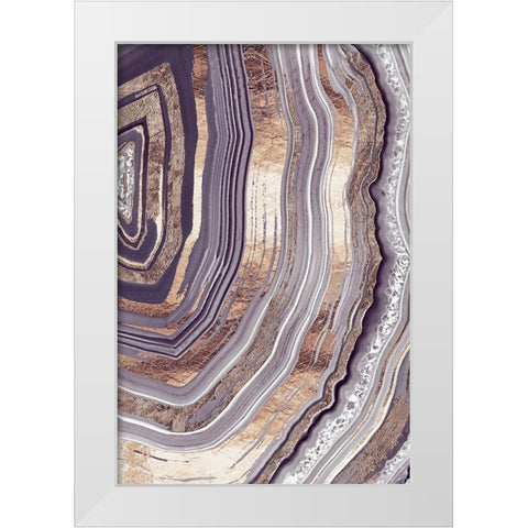 Tribeca Rose Gold Geode White Modern Wood Framed Art Print by Lavoie, Tina