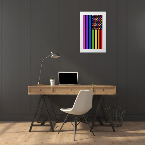 Pride Flag White Modern Wood Framed Art Print by Lavoie, Tina
