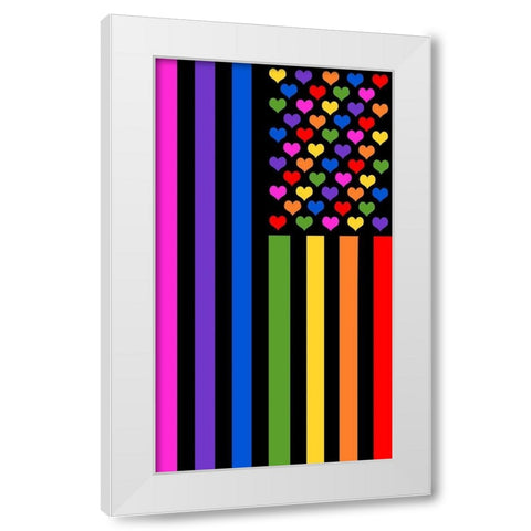 Pride Flag White Modern Wood Framed Art Print by Lavoie, Tina