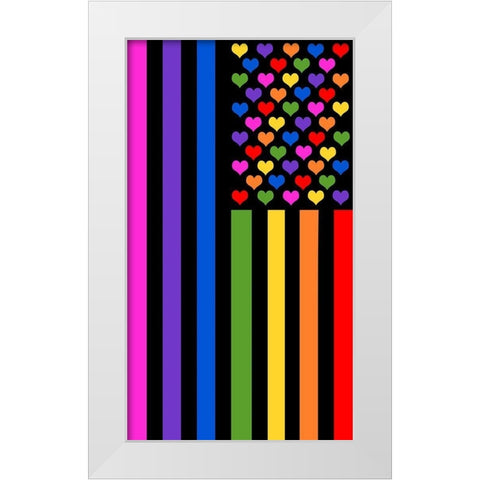 Pride Flag White Modern Wood Framed Art Print by Lavoie, Tina
