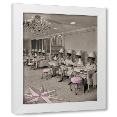Beauty Day-Vintage Hair Salon White Modern Wood Framed Art Print by Lavoie, Tina