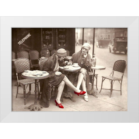 New Shoes Paris 1925 White Modern Wood Framed Art Print by Lavoie, Tina
