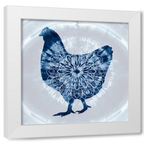 Chicken Mandala White Modern Wood Framed Art Print by Lavoie, Tina