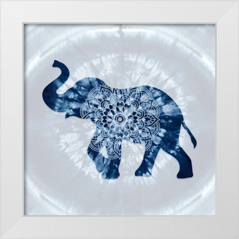 elephant Mandala White Modern Wood Framed Art Print by Lavoie, Tina