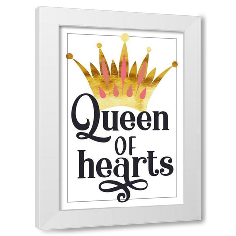 Queen of Hearts White Modern Wood Framed Art Print by Lavoie, Tina