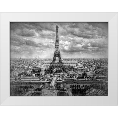exposition Universelle and eiffel tower Paris White Modern Wood Framed Art Print by Lavoie, Tina