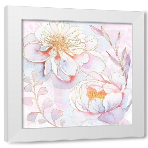 Maisies Peonies White Modern Wood Framed Art Print by Lavoie, Tina