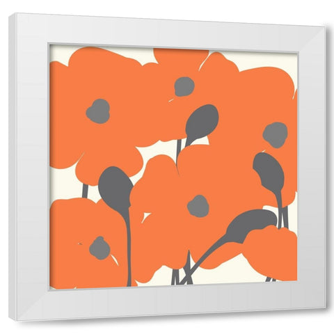 Poppies In The Sun II White Modern Wood Framed Art Print by Lavoie, Tina