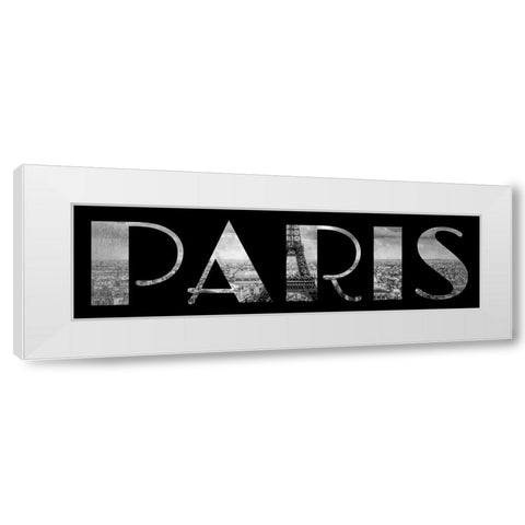 Paris Typography White Modern Wood Framed Art Print by Lavoie, Tina