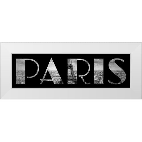 Paris Typography White Modern Wood Framed Art Print by Lavoie, Tina