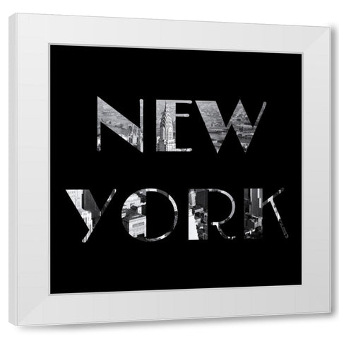 New York Typography White Modern Wood Framed Art Print by Lavoie, Tina