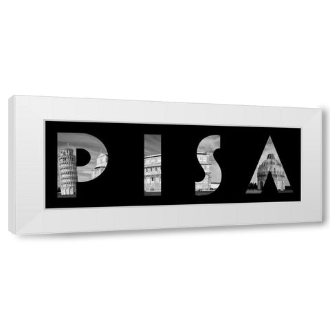 Pisa Typography White Modern Wood Framed Art Print by Lavoie, Tina