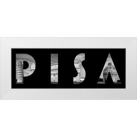 Pisa Typography White Modern Wood Framed Art Print by Lavoie, Tina