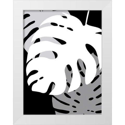 Tropics In Black And White I White Modern Wood Framed Art Print by Lavoie, Tina