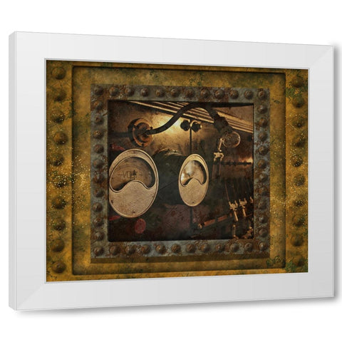 Steampunk Boiler White Modern Wood Framed Art Print by Mitchell, Tina