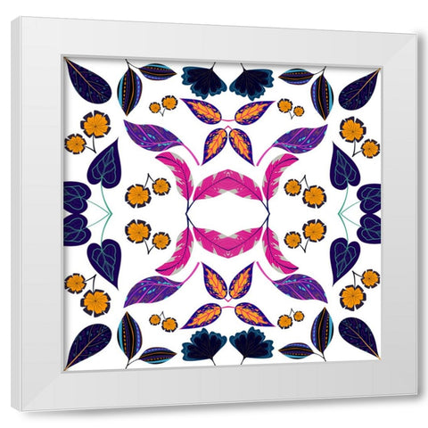 Falling Leaves White Modern Wood Framed Art Print by Mitchell, Tina