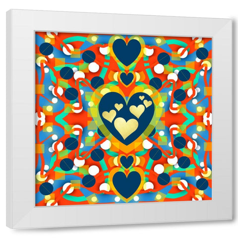 Rhythm of the Heart White Modern Wood Framed Art Print by Mitchell, Tina
